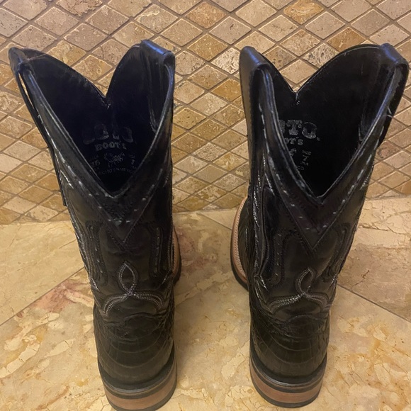 Black cowboy leather boots - Picture 5 of 8